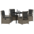 Set de dining de grădină 5 piese gri rattan poli GartenMobel Dekor