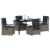 Set de Dining de Grădină de 5 Piese Gri din Ratan Poli GartenMobel Dekor