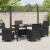 Set de dining de 5 piese pentru grădină cu perne Negru Rattan Polimeric GartenMobel Dekor