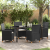 Set de dining de 5 piese pentru grădină cu perne Negru Rattan Polimeric GartenMobel Dekor