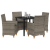 Set de 5 piese de dining în grădină cu perne din poli ratan gri GartenMobel Dekor