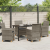 Set de dining de grădină 5 piese cu perne gri din ratan poliesteric GartenMobel Dekor