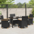 Set de Dining de Grădină cu Perne Negru Ratan Poli GartenMobel Dekor