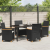 Set de dining pentru grădină cu 5 piese cu perne Negru Rattan PE GartenMobel Dekor