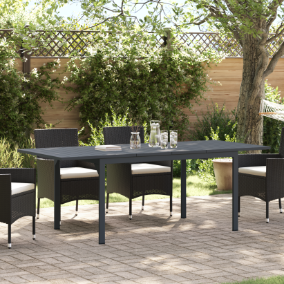 Mese Extensibile  2 pcs Gri Închis 210x90x73 cm Oțel, Masă de Grădină Extensibilă  Gri Închis (140-210)x90x73 cm Oțel GartenMobel Dekor