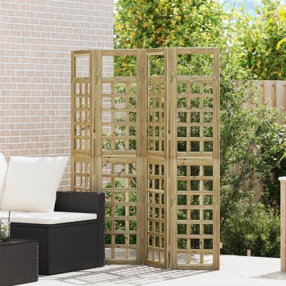 Ecran de Privatitate pentru Exterior  4 Panouri Lemn Tratată Pin, Ecran de Exterior  120x180 cm Lemn Tratată Pin GartenMobel Dekor
