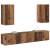 Set de 4 Piese Cabinet TV Montat pe Perete din Lemn Veche Prelucrat GartenMobel Dekor