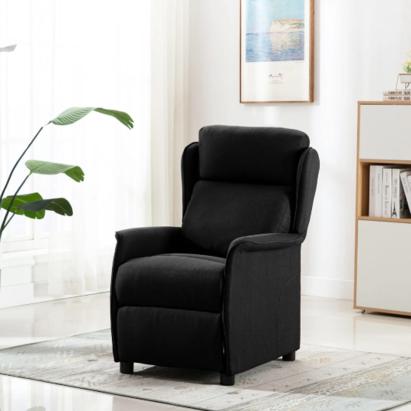 Scaun recliner din fibră neagră GartenMobel Dekor