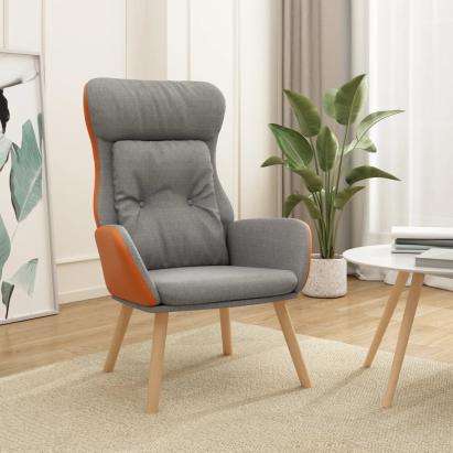Scaun de relaxare, gri deschis, textil și PVC GartenMobel Dekor