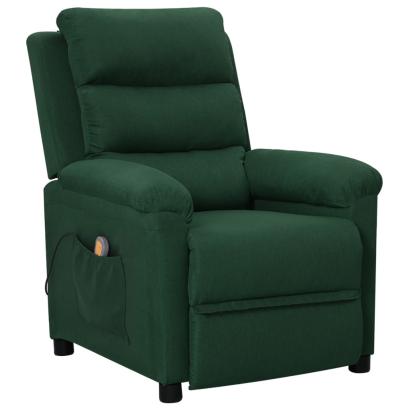 Fotoliu de masaj, verde închis, material textil GartenMobel Dekor
