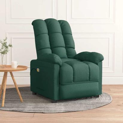 Fotoliu de masaj, verde închis, material textil GartenMobel Dekor