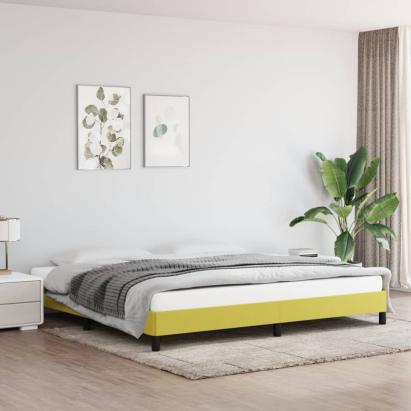 Cadru de pat fără saltea, verde, 200x200 cm, textil GartenMobel Dekor