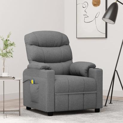 Fotoliu de masaj, gri deschis, material textil GartenMobel Dekor
