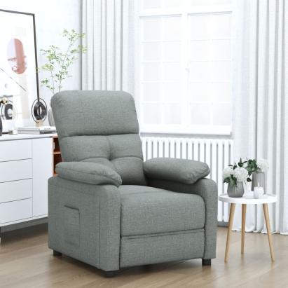 Fotoliu rabatabil, gri închis, material textil GartenMobel Dekor