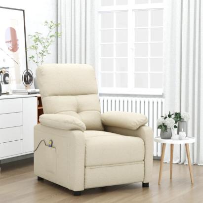 Fotoliu de masaj, crem, material textil GartenMobel Dekor