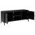 Comodă TV, negru, 110x35x48 cm, lemn de pin masiv reciclat GartenMobel Dekor