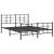 Cadru pat fără saltea, cu tăblie picioare negru 160x200cm metal GartenMobel Dekor