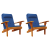 Set de perne albastre Albastru Bumbac, Lemn Standard Set de perne GartenMobel Dekor