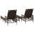 Set de șezlonguri Set de 3 Maro și alb crem rattan PE, metal GartenMobel Dekor