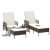 Set de șezlonguri Set de 3 Maro și alb crem rattan PE, metal GartenMobel Dekor