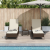 Set de șezlonguri Set de 3 Maro și alb crem rattan PE, metal GartenMobel Dekor