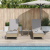 Set de Șezlonguri Set de 3 Bej Ratan PE, metal Pliabil Șezlong GartenMobel Dekor