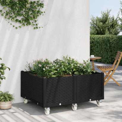 Jardinieră de grădină cu picioare, negru, 100x80x54 cm, PP GartenMobel Dekor