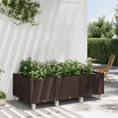 Jardinieră de grădină cu picioare, maro, 150x80x54 cm, PP GartenMobel Dekor