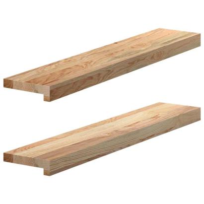 Pervaz 2 buc lemn masiv de stejar netratat 80x15x2 cm GartenMobel Dekor