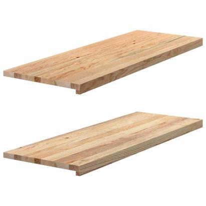 Pervaz 2 buc lemn masiv de stejar netratat 110x40x2 cm GartenMobel Dekor