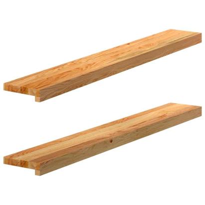 Pervaz 2 buc lemn masiv de maro deschis 110x15x2 cm GartenMobel Dekor