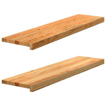 Pervaz 2 buc lemn masiv de maro deschis 100x25x2 cm GartenMobel Dekor