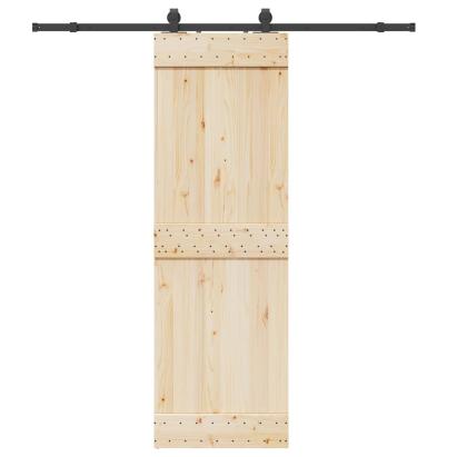 Set feronerie pentru uși glisante, negru, 200 cm, oțel GartenMobel Dekor