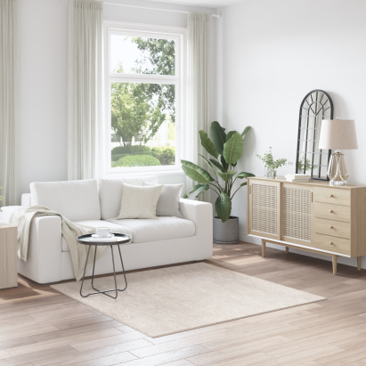 Covor shaggy cu fir lung crem 160x160 cm PP GartenMobel Dekor