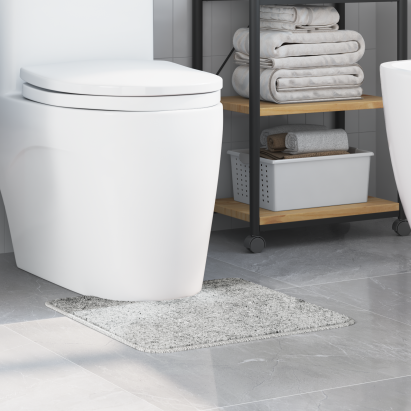 Covoraș de baie U-Form Gri 50x50 cm Poliester Antiderapant GartenMobel Dekor