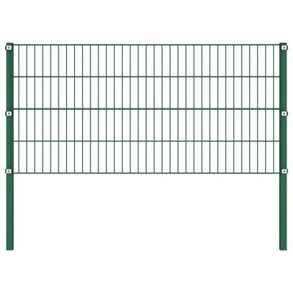 Panou de gard cu stâlpi, verde, 1,7 m, fier GartenMobel Dekor