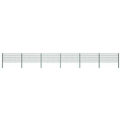 Panou de gard cu stâlpi, verde, 10,2 m, fier GartenMobel Dekor