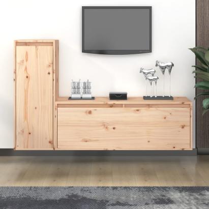 Comode TV, 2 buc., lemn masiv de pin GartenMobel Dekor