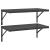Rafturi de perete 2 buc., 75x40 cm, negru oțel inoxidabil GartenMobel Dekor