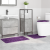 Set de 3 covorașe de baie  Violet din polipropilenă antiderapant GartenMobel Dekor