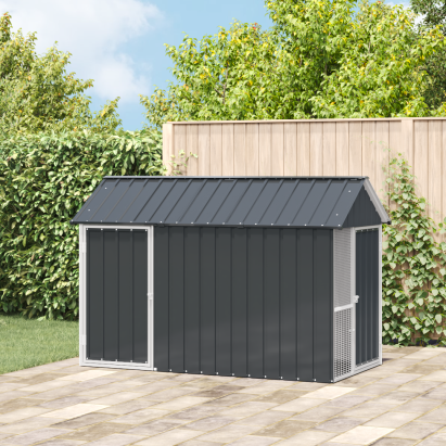 Cușcă pentru Păsări Antracit 112x215x141 cm Oțel GartenMobel Dekor