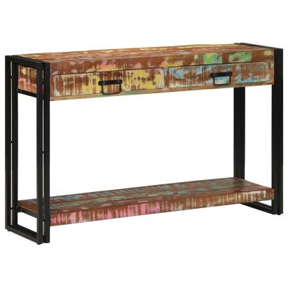 Masă de consolă Multicolor 120x33x75 cm Lemn masiv recuperat GartenMobel Dekor