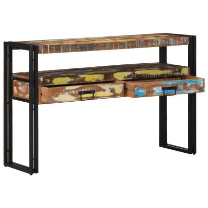 Mese Laterale Multicolore 120x33x75 cm Lemn Recuperat și Metal GartenMobel Dekor