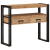 masa de console  neagră 90x33x75 cm din lemn masiv de acacia și metal GartenMobel Dekor