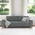 Canapea cu 3 locuri, gri închis, 180 cm, material textil GartenMobel Dekor
