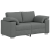Canapea loveseat  gri închis, 120 cm, din textil GartenMobel Dekor