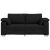 Canapea Loveseat  Neagră 140 cm Material GartenMobel Dekor