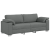Canapea 3 locuri  Gri închis 178 cm Fabric GartenMobel Dekor