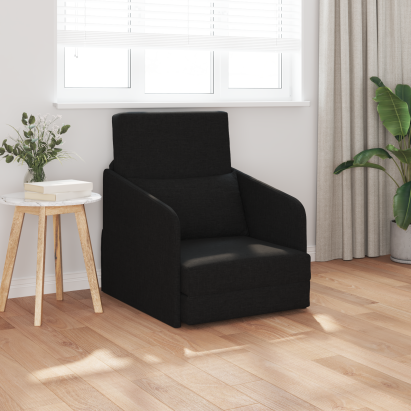 Sofa Pat 2-in-1 Negru 65x80x83 cm Material GartenMobel Dekor