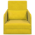 Canapea Pat 2-in-1 Galben 65x80x83 cm Catifea GartenMobel Dekor